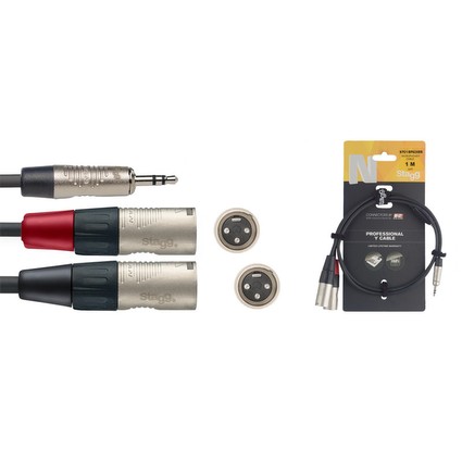 Stagg NYC1/MPS2XMR Deluxe 3.5mm Jack - 2 X Male XLR 1M (237741)