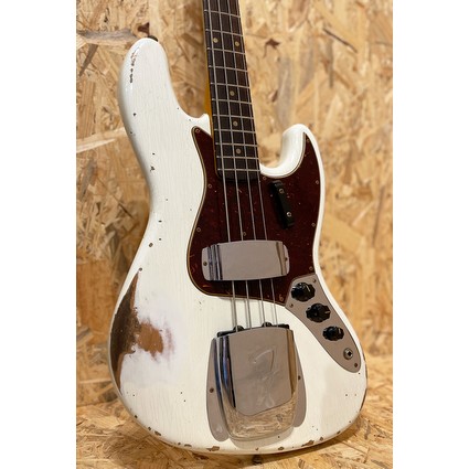 Fender Custom Shop 1961 Jazz Bass Heavy Relic - Aged Olympic White, Rosewood (321358)