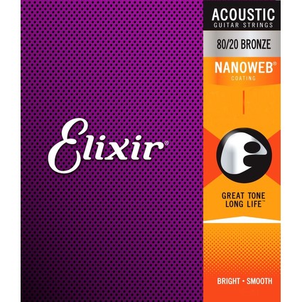 Elixir Nanoweb 11-52 Custom Light Acoustic Guitar Strings (44486)