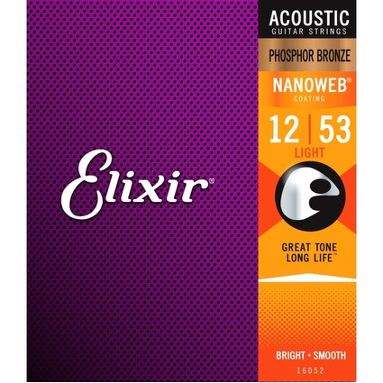 Elixir  Phosphor Bronze 12-53 Light Acoustic Guitar Strings (81160)