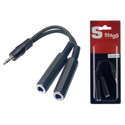 Stagg Male Stereo Minijack To 2 x Female Stereo Jack Adaptor (105248)