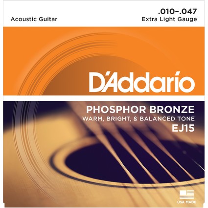 D'Addario EJ15 Acoustic Guitar Strings - Extra Light, 10-47 (18784)