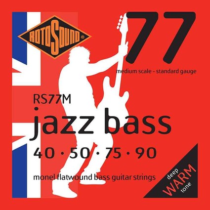 Rotosound RS77M Jazz Flatwound Medium Scale Bass Strings 40-90 (300322)