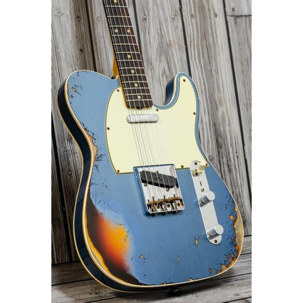 Fender Custom Shop 1960 Telecaster Custom Heavy Relic-Aged Lake Placid Blue over Chocolate Sunburst (321396)