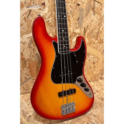 Pre Owned Fender 2019 Rarities Flame Ash Top Jazz Bass - Plasma Red Burst, Ebony Inc. Case (347143)