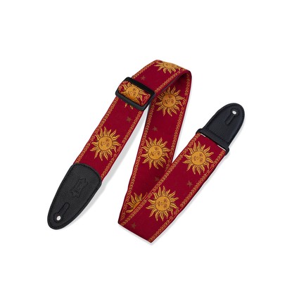 Levy's Polyester/Vinyl Guitar Strap - Jacquard Sun, Red (56120)