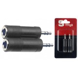 Stagg Female Stereo Jack To 3.5 Stereo Mini Phone Plug Adaptor x 2 (71383)