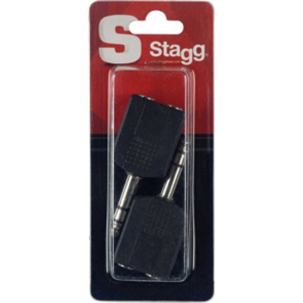 Stagg 2 Stereo Male Jack Dual Female Adaptor (97734)